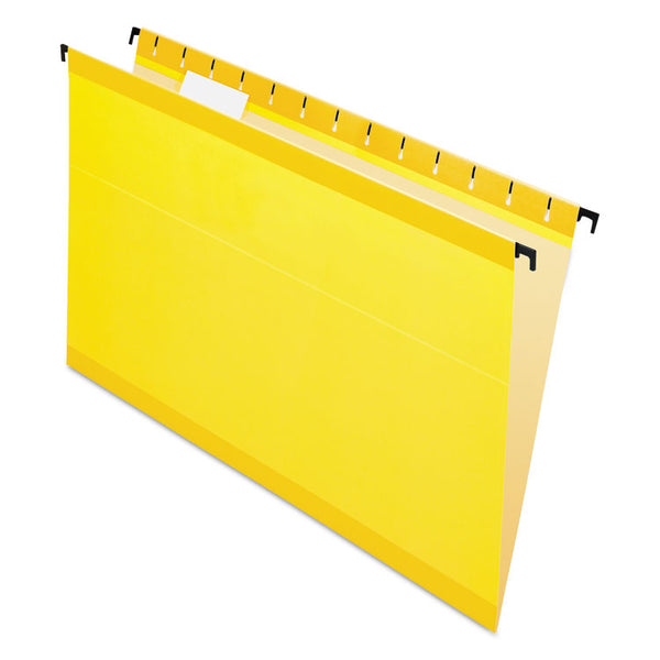 Pendaflex® SureHook Hanging Folders, Legal Size, 1/5-Cut Tabs, Yellow, 20/Box (PFX615315YEL) Box of 20