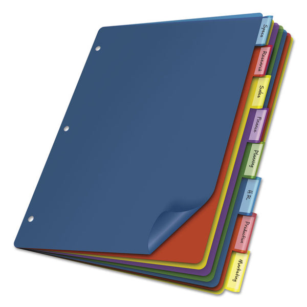 Cardinal® Poly Index Dividers, 8-Tab, 11 x 8.5, Assorted, 4 Sets (CRD84019)
