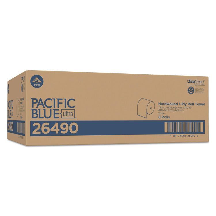 Georgia Pacific® Professional Pacific Blue Ultra Paper Towels, 1-Ply, 7.87" x 1,150 ft, White, 6 Rolls/Carton (GPC26490)