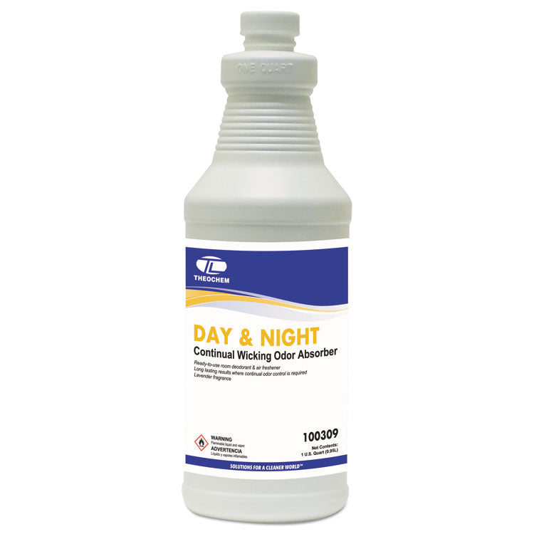 Theochem Laboratories Day and Night Wicking Odor Absorber, 32 oz Bottle, Lavender, 12/Carton (TOL309QT) Case of 12