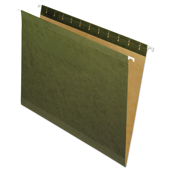 Pendaflex® Reinforced Hanging File Folders, Letter Size, Straight Tabs, Standard Green, 25/Box (PFX4152) Box of 25