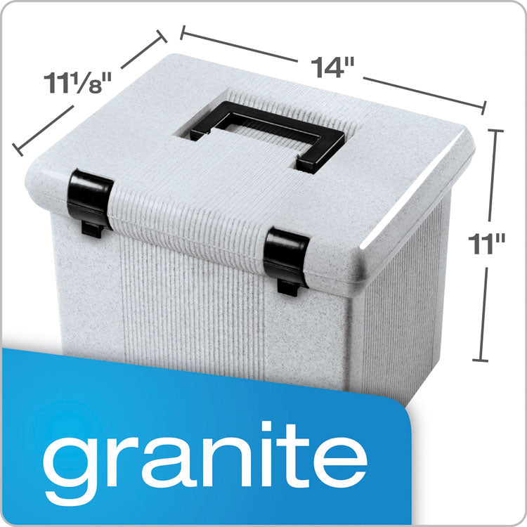 Pendaflex® Portable File Boxes, Letter Files, 13.88" x 14" x 11.13", Granite (PFX41747) Each