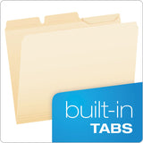 Pendaflex® Ready-Tab Reinforced File Folders, 1/3-Cut Tabs: Assorted, Letter Size, Manila, 50/Pack (PFX42336) Box of 50