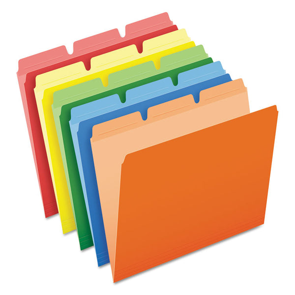 Pendaflex® Ready-Tab Reinforced File Folders, 1/3-Cut Tabs: Assorted, Letter Size, Assorted Colors, 50/Pack (PFX42338) Box of 50
