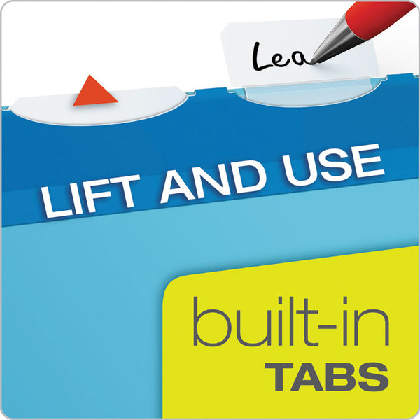 Pendaflex® Ready-Tab Colored Reinforced Hanging Folders, Letter Size, 1/5-Cut Tabs, Blue, 25/Box (PFX42622) Box of 25