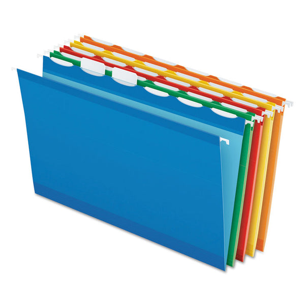 Pendaflex® Ready-Tab Colored Reinforced Hanging Folders, Legal Size, 1/6-Cut Tabs, Assorted Colors, 25/Box (PFX42593) Box of 25