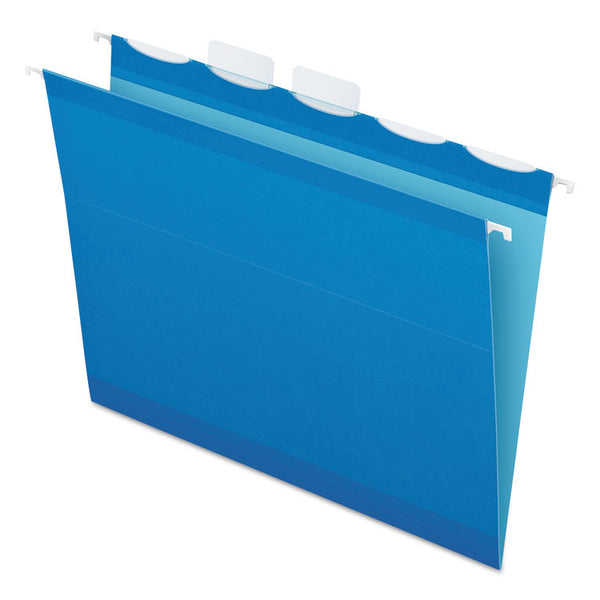 Pendaflex® Ready-Tab Colored Reinforced Hanging Folders, Letter Size, 1/5-Cut Tabs, Blue, 25/Box (PFX42622) Box of 25