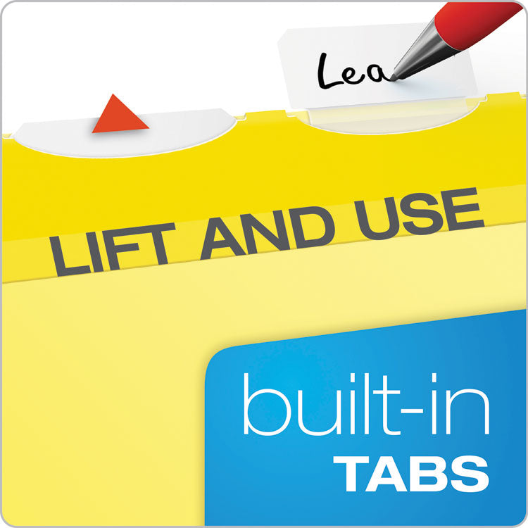 Pendaflex Ready-Tab Colored Reinforced Hanging Folders, Letter Size, 1/5-Cut Tab, Yellow, 25/Box (PFX42624) Box of 25