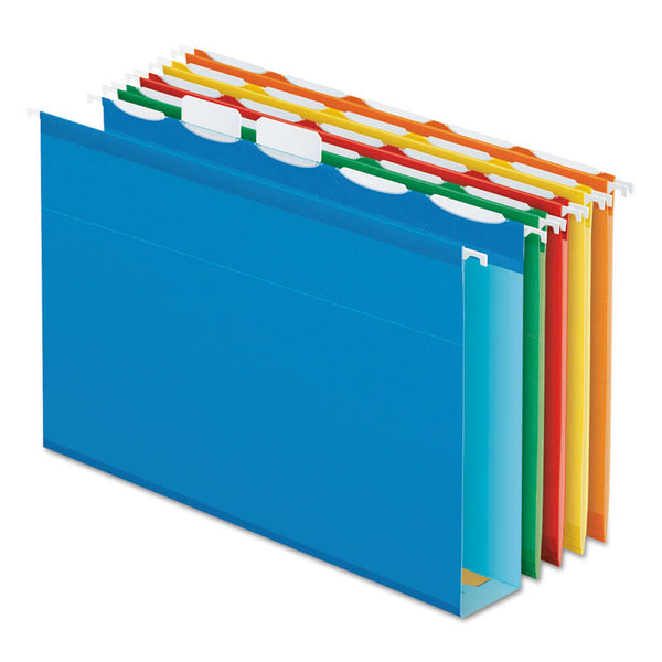 Pendaflex® Ready-Tab Extra Capacity Reinforced Colored Hanging Folders, Letter Size, 1/5-Cut Tabs, Assorted Colors, 20/Box (PFX42700) Box of 20