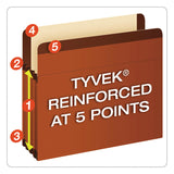 Pendaflex® Premium Reinforced Expanding File Pockets, 3.5" Expansion, Letter Size, Red Fiber, 10/Box (PFX85343) Box of 10