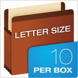 Pendaflex® Premium Reinforced Expanding File Pockets, 3.5" Expansion, Letter Size, Red Fiber, 10/Box (PFX85343) Box of 10