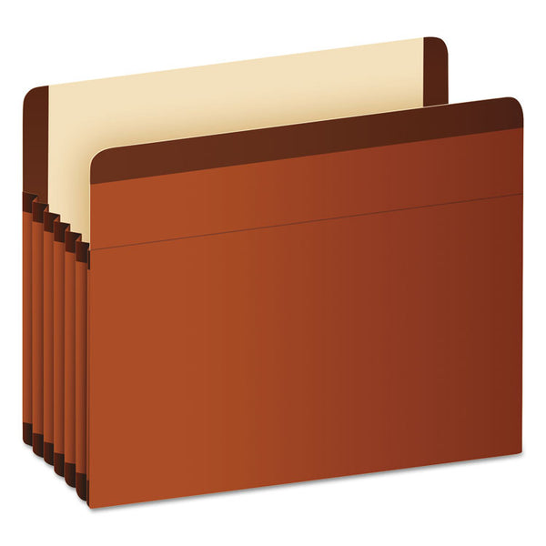 Pendaflex® Premium Reinforced Expanding File Pockets, 5.25" Expansion, Letter Size, Red Fiber, 5/Box (PFX85545) Box of 5