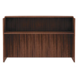 Alera® Alera Valencia Series Reception Desk with Transaction Counter, 71" x 35.5" x 42.5", Modern Walnut (ALEVA327236WA)