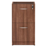 Alera® Alera Valencia Series Full Pedestal File, Left/Right, 2 Legal/Letter-Size File Drawers, Modern Walnut, 15.63" x 20.5" x 28.5" (ALEVA542822WA)