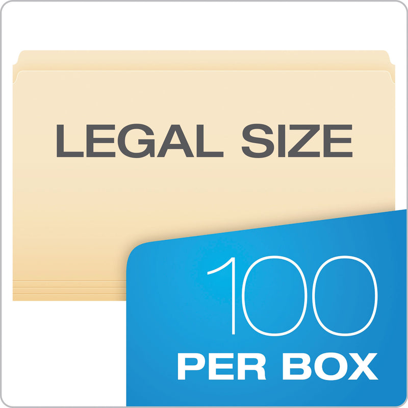 Pendaflex Manila File Folders, Straight Tab, Legal Size, 100/Box (ESS753) Box of 100