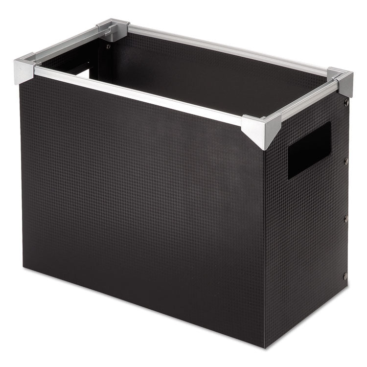 Pendaflex Poly Desktop File Box, Letter Files, 13" x 6.25" x 9.5", Black/Silver (PFX01151) Each