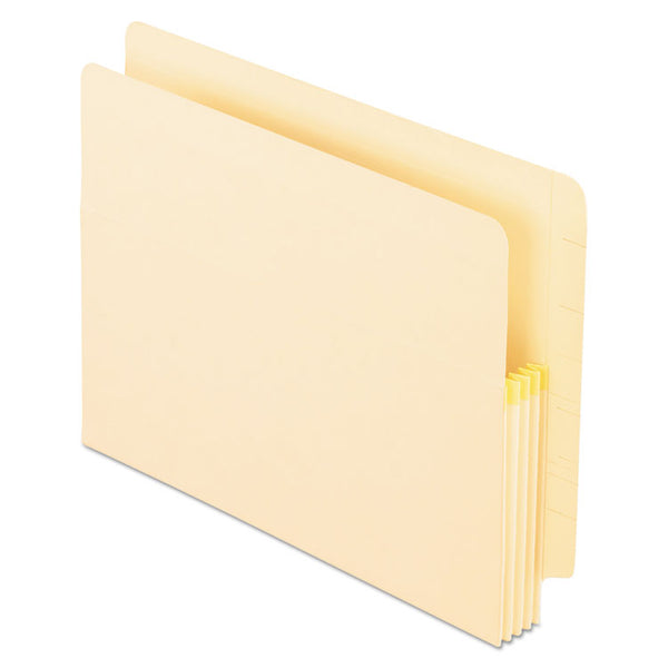 Pendaflex® Manila Drop Front Shelf File Pockets with Tyvek Gusset Top, 1.75" Expansion, Letter Size, Manila, 25/Box (PFX12811) Pack of 25