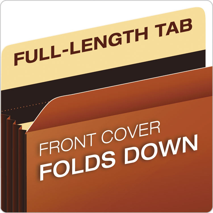 Pendaflex® Extra-Wide Heavy-Duty File Pockets, 5.25" Expansion, Letter Size, Redrope, 10/Box (PFXC1535GHD) Box of 10