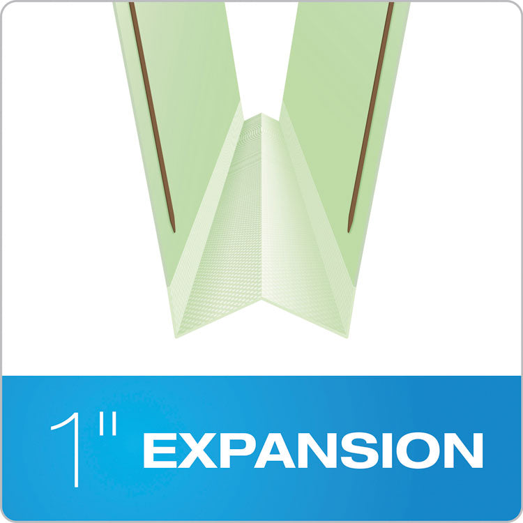 Pendaflex® Heavy-Duty Pressboard Folders with Embossed Fasteners, 1/3-Cut Tabs, 1" Expansion, 2 Fasteners, Letter Size, Green, 25/Box (PFX17178) Box of 25