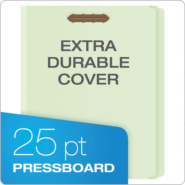 Pendaflex® Heavy-Duty Pressboard Folders with Embossed Fasteners, Straight Tabs, 2" Expansion, 2 Fasteners, Letter Size, Green, 25/Box (PFX17180) Each