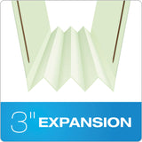 Pendaflex® Heavy-Duty Pressboard Folders with Embossed Fasteners, 1/3-Cut Tabs, 3" Expansion, 2 Fasteners, Legal Size, Green, 25/Box (PFX17187) Each