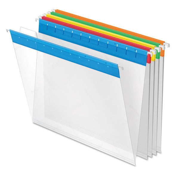 Pendaflex® Poly Hanging Folders, Letter Size, 1/5-Cut Tabs, Assorted Colors, 25/Box (PFX55708) Box of 25