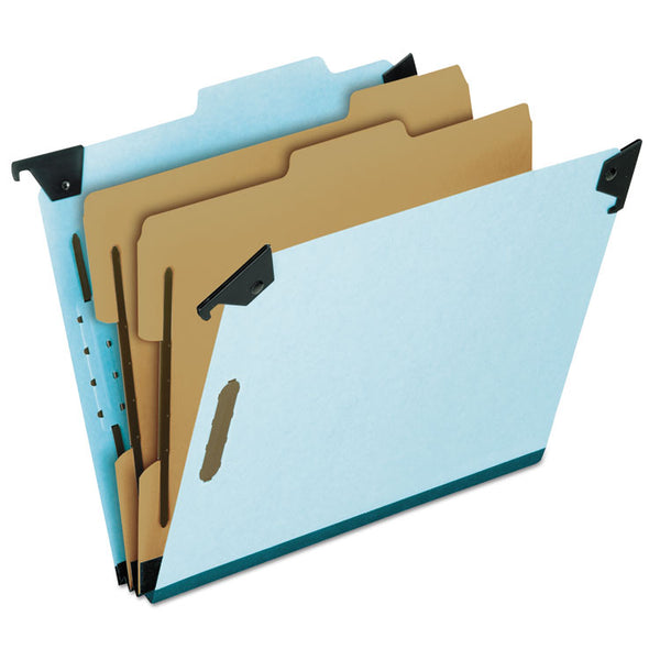 Pendaflex® Hanging Classification Folders with Dividers, Letter Size, 2 Dividers, 2/5-Cut Exterior Tabs, Blue (PFX59252) Each