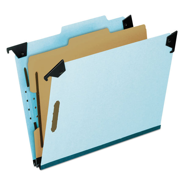 Pendaflex® Hanging Classification Folders with Dividers, Letter Size, 1 Divider, 2/5-Cut Exterior Tabs, Blue (PFX59251) Each