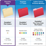 Pendaflex Manila File Folders, 1/3-Cut Tabs, Legal Size, 100/Box (ESS75313) Box of 100
