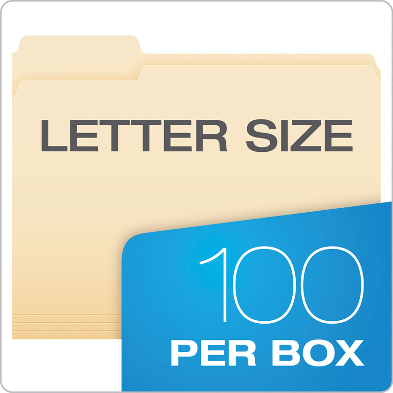 Pendaflex Manila File Folders, 1/3-Cut Tabs, Left Position, Left Position, Letter Size, 100/Box (ESS752131) Box of 100
