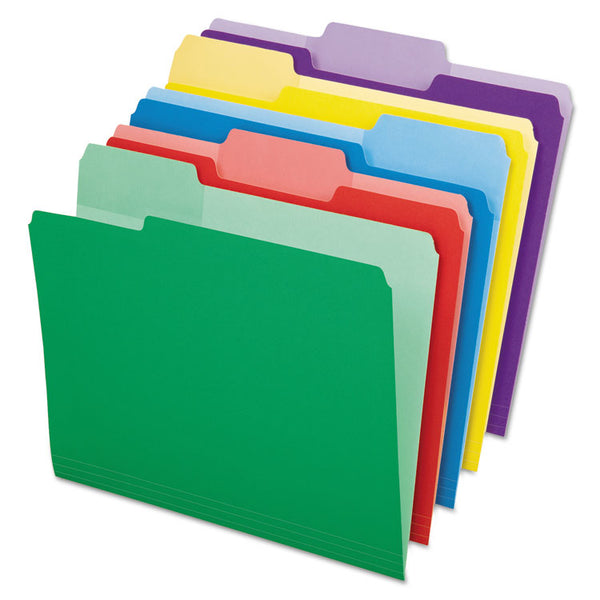 Pendaflex® File Folders with Erasable Tabs, 1/3-Cut Tabs: Assorted, Letter Size, Assorted Colors, 30/Pack (PFX84370) Box of 30