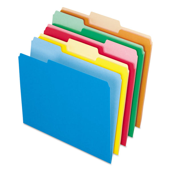 Pendaflex® Interior File Folders, 1/3-Cut Tabs: Assorted, Letter Size, Assorted Colors: Blue/Green/Orange/Red/Yellow, 100/Box (PFX421013ASST) Box of 100