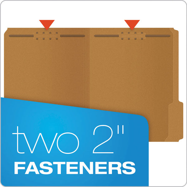 Pendaflex® Kraft Fastener Folders, 1/3-Cut Tabs, 2 Fasteners, Letter Size, Kraft Exterior, 50/Box (PFXFK212) Each