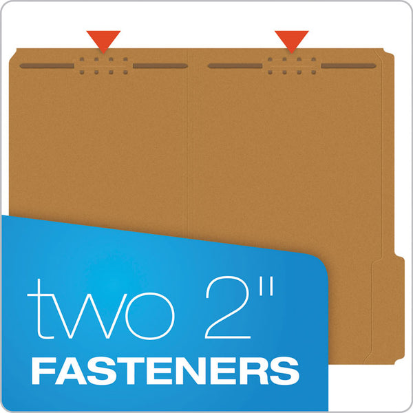 Pendaflex® Kraft Fastener Folders, 1/3-Cut Tabs, 2 Fasteners, Legal Size, Kraft Exterior, 50/Box (PFXFK312) Each