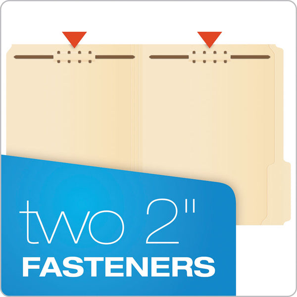 Pendaflex® Manila Fastener Folders, 1/3-Cut Tabs, 2 Fasteners, Letter Size, Manila Exterior, 50/Box (PFXFM213) Each