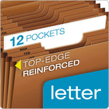 Pendaflex® Heavy-Duty Expanding File with Reinforced Flap, 12 Sections, Elastic Cord Closure, 1/3-Cut Tabs, Letter Size, Redrope (PFXR117MLHD) Each