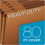 Pendaflex® Heavy-Duty Expanding File with Reinforced Flap, 12 Sections, Elastic Cord Closure, 1/3-Cut Tabs, Letter Size, Redrope (PFXR117MLHD) Each