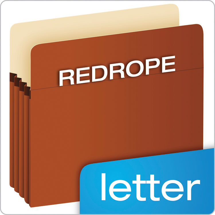 Pendaflex® Pocket File, 3.5" Expansion, Letter Size, Red Fiber (PFXS24E) Each