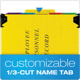 Pendaflex® Hanging-Style Personnel Folders, 5 Dividers with 1/5-Cut Tabs, Letter Size, 1/3-Cut Exterior Tabs, Yellow (PFXSER2YEL) Each