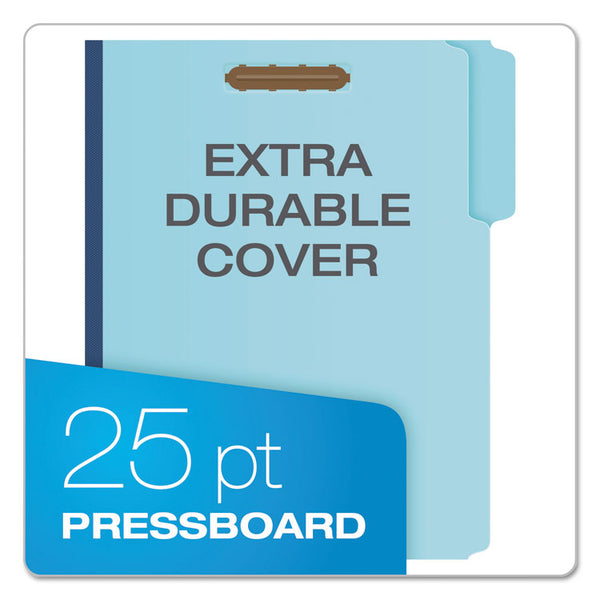 Pendaflex® Earthwise by Pendaflex Heavy-Duty Pressboard Fastener Folders, 2" Expansion, 2 Fasteners, Letter Size, Light Blue, 25/Box (GLW61542)