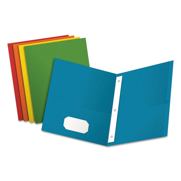 Oxford™ Twin-Pocket Folders with 3 Fasteners, 0.5" Capacity, 11 x 8.5, Assorted, 25/Box (OXF57713)