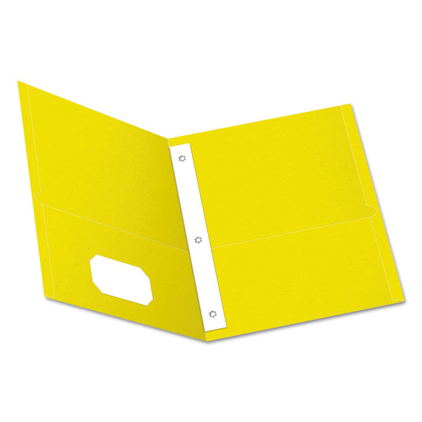 Oxford™ Twin-Pocket Folders with 3 Fasteners, 0.5" Capacity, 11 x 8.5, Yellow, 25/Box (OXF57709)