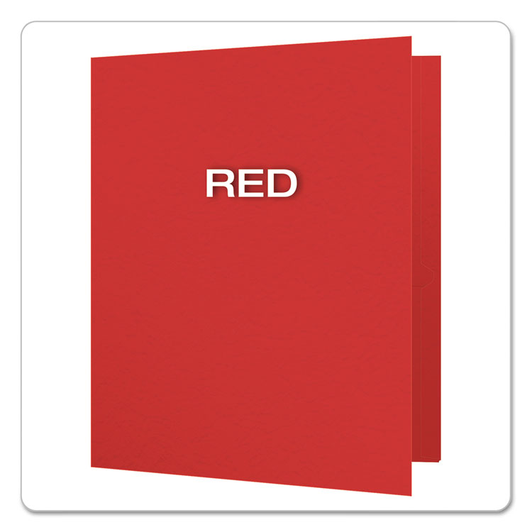 Oxford™ Twin-Pocket Folders with 3 Fasteners, 0.5" Capacity, 11 x 8.5, Red, 25/Box (OXF57711)