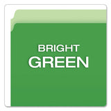 Pendaflex® Colored File Folders, Straight Tabs, Letter Size, Green/Light Green, 100/Box (PFX152BGR)