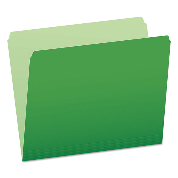 Pendaflex® Colored File Folders, Straight Tabs, Letter Size, Green/Light Green, 100/Box (PFX152BGR) Box of 100