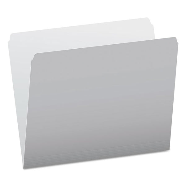 Pendaflex® Colored File Folders, Straight Tabs, Letter Size, Gray/Light Gray, 100/Box (PFX152GRA)