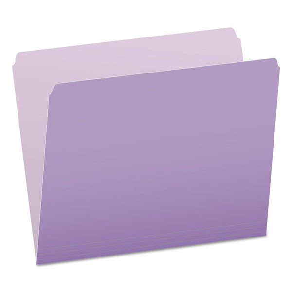 Pendaflex® Colored File Folders, Straight Tabs, Letter Size, Lavender/Light Lavender, 100/Box (PFX152LAV)