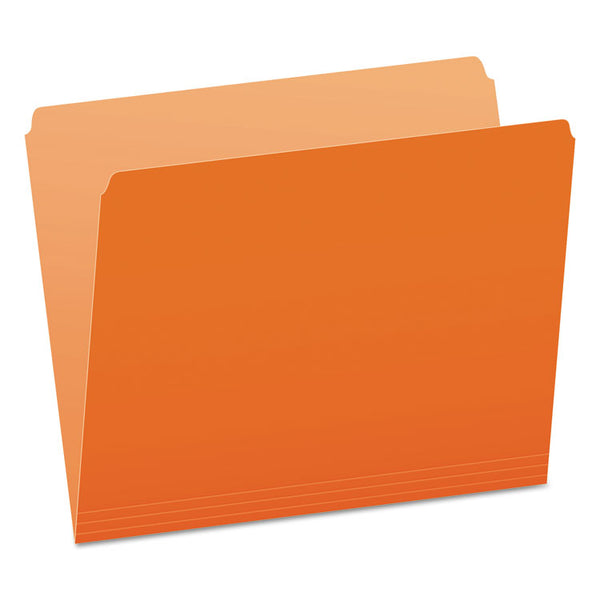Pendaflex® Colored File Folders, Straight Tabs, Letter Size, Orange/Light Orange, 100/Box (PFX152ORA)