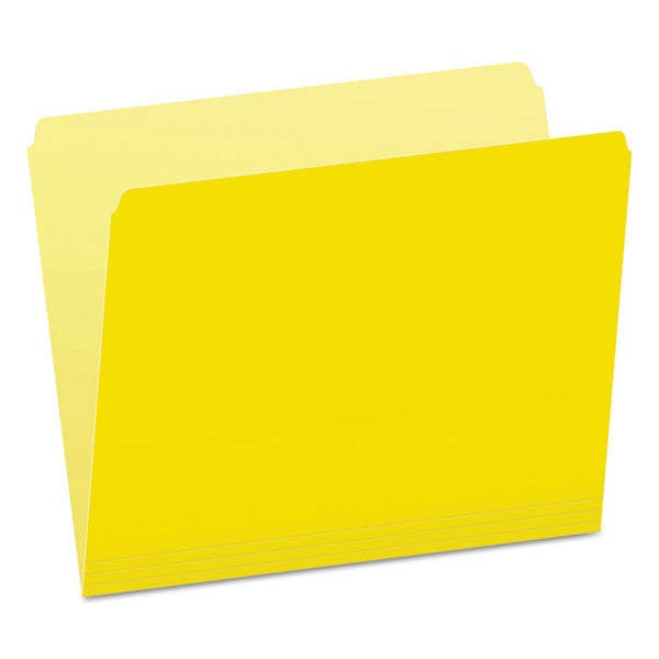Pendaflex® Colored File Folders, Straight Tabs, Letter Size, Yellow/Light Yellow, 100/Box (PFX152YEL)