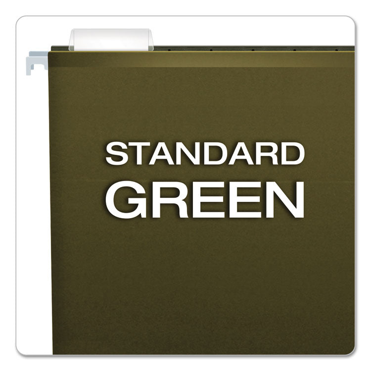 Pendaflex® Extra Capacity Reinforced Hanging File Folders with Box Bottom, 3" Capacity, Letter Size, 1/5-Cut Tabs, Green, 25/Box (PFX4152X3) Box of 25